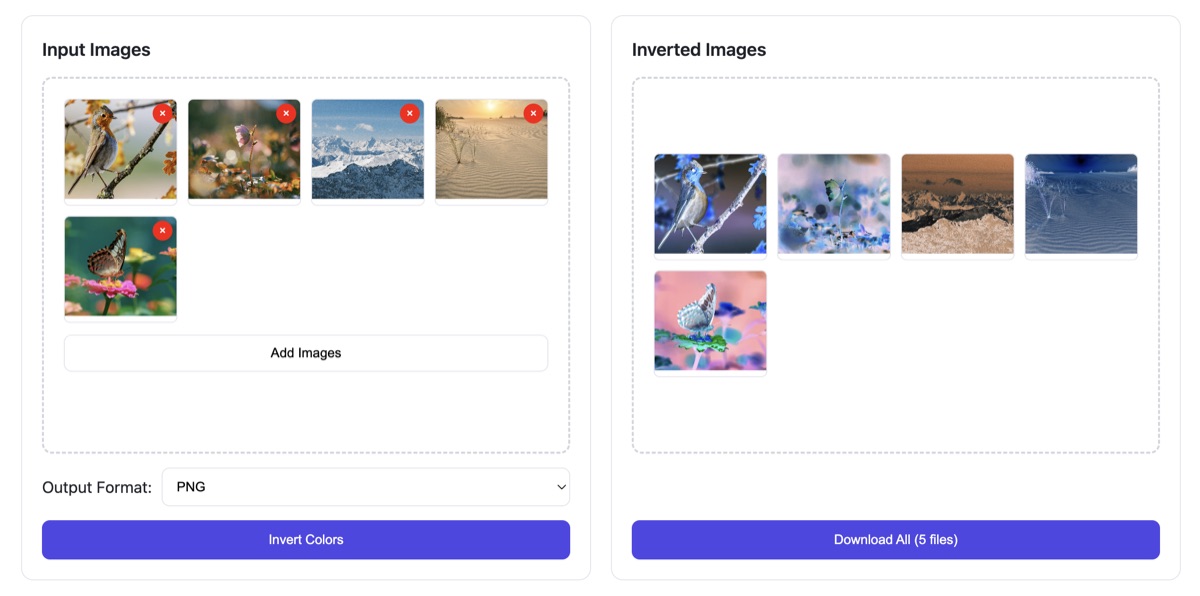 Image color inverter upload and download tutorial
